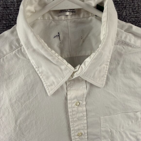 Gitman Bros 16 33 Cotton TTX Oxford USA Pinpoint Point White Shirt Men American - Picture 2 of 14